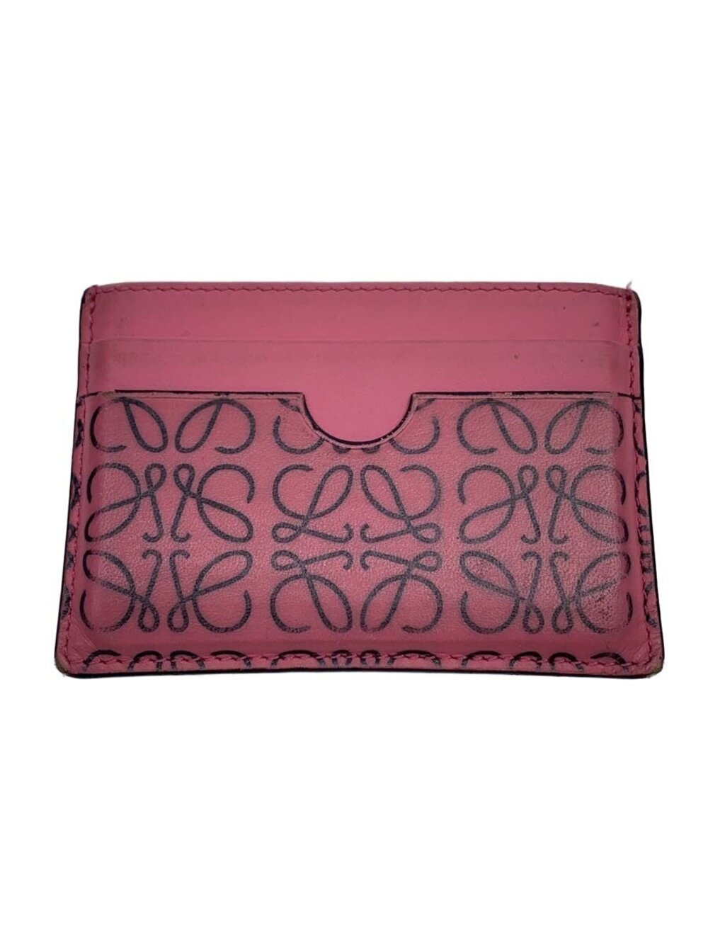 Loewe Card Case Wallet Leather Pink All over Anagram